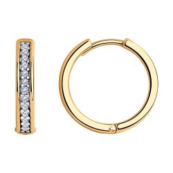 Серьги из золочёного серебра с фианитами (Арт.93-120-01549-2)