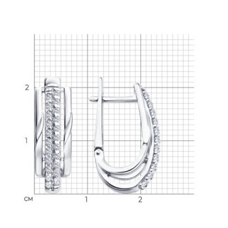 Серьги из серебра с фианитами «Линии сияния» Соколов (арт.94027537)