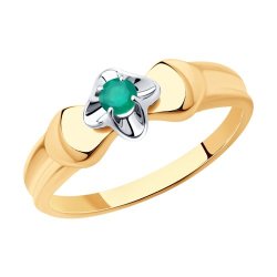 Кольцо из золочёного серебра с агатом (Арт.93-310-00974-1)