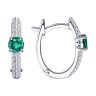 Серьги из белого золота с бриллиантами и изумрудами (Арт.3020531-3)
