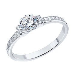 Кольцо из серебра с фианитами (Арт.94-110-01556-1)