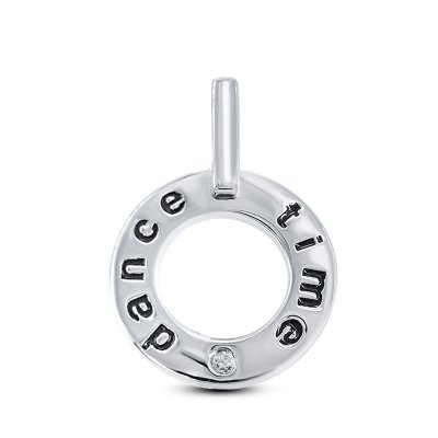 Серебряный кулон Silver Wings с фианитом и эмалью «Dance Time» (арт. 23sw003dance-06_kubcirkonii_jemal)