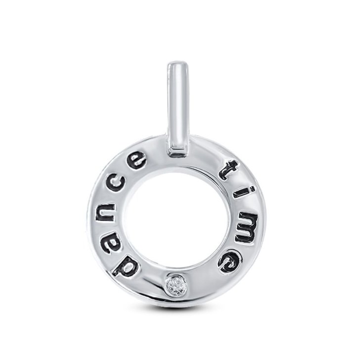 Серебряный кулон Silver Wings с фианитом и эмалью «Dance Time» (арт. 23sw003dance-06_kubcirkonii_jemal)