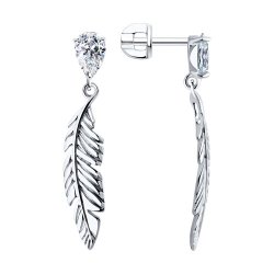 Серьги из серебра с фианитами (Арт.94026436)