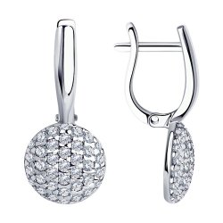 Серьги из серебра с фианитами (Арт.94-120-01214-1)