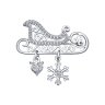 Брошь из серебра с фианитами (Арт.94040133)