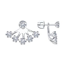 Серьги из серебра с фианитами (Арт.94-122-01489-1)