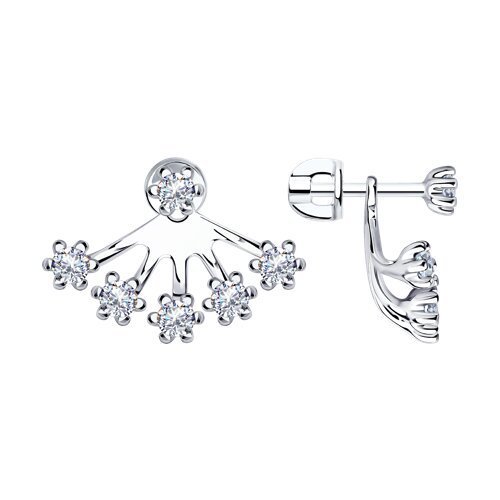 Серьги из серебра с фианитами (Арт.94-122-01489-1)