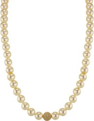 Ожерелье из серебра с жемчугом и кристаллом swarovski (Арт.91l-gk-5)