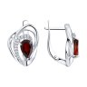 Серьги из серебра с гранатами и фианитами (Арт.94-320-00630-2)