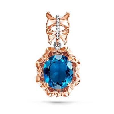 Кулон с бриллиантами и топазом «Морская Рапсодия» из золота Kabarovsky (арт.13-0806-2300)