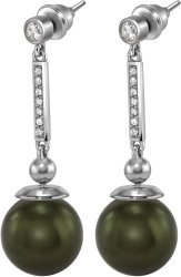 Серьги из серебра с жемчугом и кристаллом swarovski (Арт.aas-6-b-12-34-s)