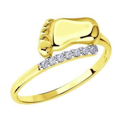 Кольцо из желтого золота с фианитами (Арт.016675-2)