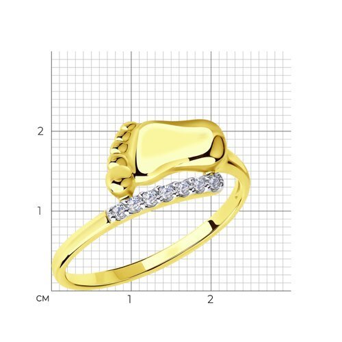 Кольцо из желтого золота с фианитами (Арт.016675-2)