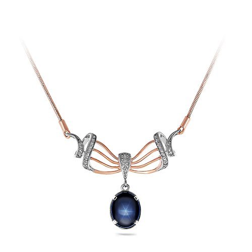 Ожерелье золото с сапфиром и бриллиантами «Отражение небес» Kabarovsky (арт. 6-0024-1400)