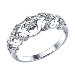 Кольцо из серебра с фианитами (Арт.94012351)