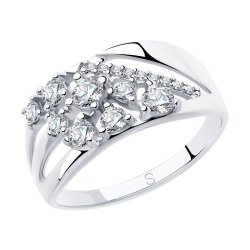 Кольцо из серебра с фианитами (Арт.94012917)