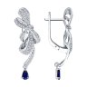 Серьги из белого золота с бриллиантами и сапфирами (Арт.52-221-02407-1)