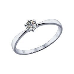 Кольцо из серебра с фианитом (Арт.94013655)