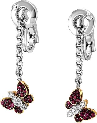 Серьги из золота с бриллиантом и рубином (Арт.er_5180_w03)