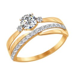 Кольцо из золота с фианитами (Арт.016918-4)