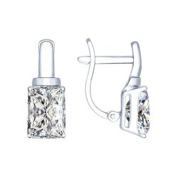 Серьги из серебра с фианитами (Арт.94022276)