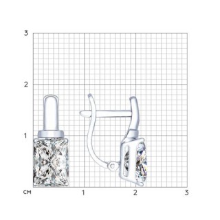Серьги из серебра с фианитом «Городской Престиж» Соколов (арт.9402)