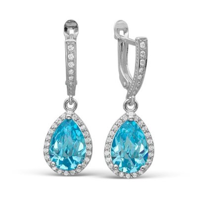 Серебряные серьги с фианитом Красная пресня 3386498Д3