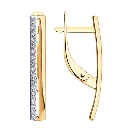 Серьги SOKOLOV «Золотая линия» из золота 585 с фианитами (арт. 027168)