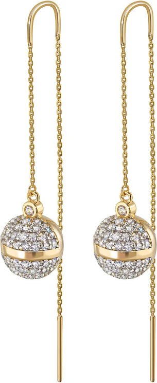 Серьги из серебра с цирконием (Арт.fss-1-g)