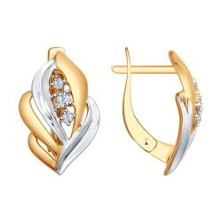 Серьги из золота с фианитами (Арт.027513)
