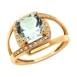 Кольцо золотое пробы 585 с празиолитом (Арт.71-00269)