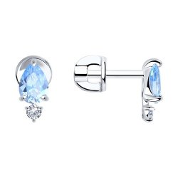 Серьги из серебра с фианитами (Арт.94024985)