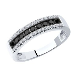 Кольцо из белого золота с бриллиантами (Арт.7010128-3)
