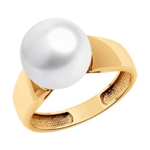 Кольцо золотое пробы 585 с жемчугом (Арт.791267)