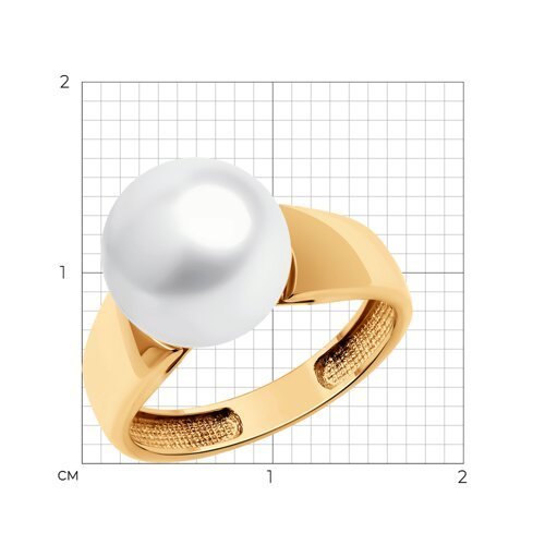 Кольцо золотое пробы 585 с жемчугом (Арт.791267)