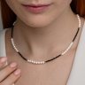 Колье золотое пробы 585 с жемчугом (Арт.797100)