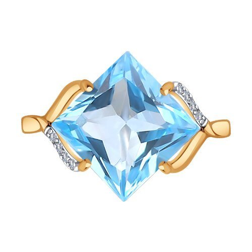 Кольцо золотое пробы 585 с топазом (Арт.716974)