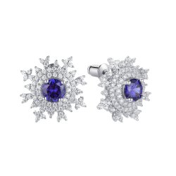 Серьги из серебра с фианитом (Арт.cz-e02926-x-w-dt-x-w)