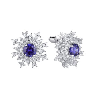 Серьги серебряные с фианитом «Королевский Снежный Вихрь» Fresh Jewelry (арт.CZ-E02926-X-W-DT-X-W)