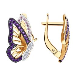 Серьги из золота с фианитами (Арт.028791)
