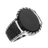 Кольцо серебряное с агатом и фианитами «Status Black» Fresh Jewelry (арт.HL-R5020R33-X-W-B-X-B)