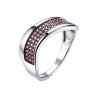 Кольцо серебряное с фианитами «Brown Wave» Fresh Jewelry (арт.MP-R00236-X-WB-X-X-BR)