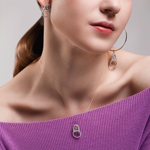 Колье из серебра с фианитами (Арт.94070489)