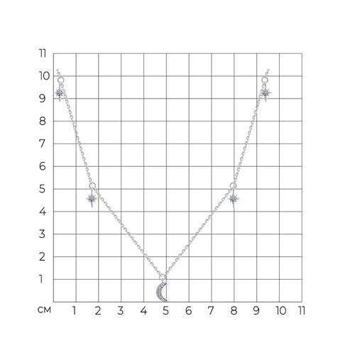 Колье из серебра с фианитами (Арт.94070668)