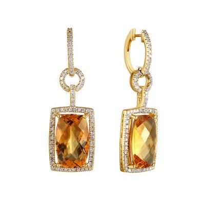 Серьги золото с бриллиантами и цитринами «Солнечный Каскад» MyJewels (арт.D676)
