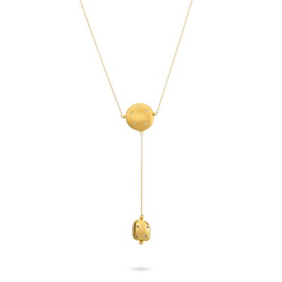 Ожерелье серебряное с куб. цирконием «Лимонное Созвездие» Fresh Jewelry (арт.RB-N00318-X-L-X-X-W)