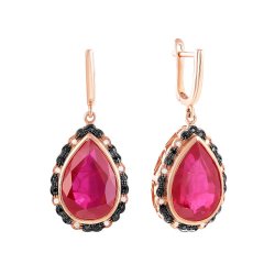 Серьги из золота с бриллиантом и рубином (Арт.e01494ar4rt_sr_db_rv_pink)