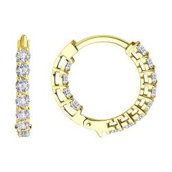 Серьги из желтого золота с бриллиантами (Арт.1021676-2)