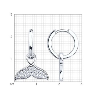 Серьги из серебра с фианитами «Хвост русалки» SOKOLOV (арт.94-121-00011-1)
